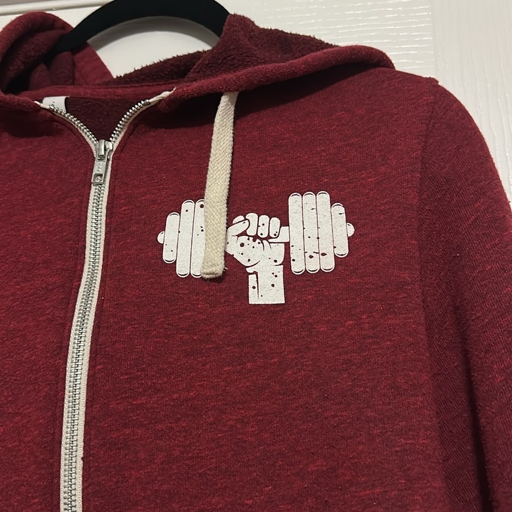 The Resistance Training Burgundy Zip-Up Hoodie size medium - Picture 2 of 7